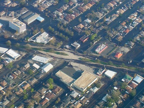 Floodwaters – and the oil that came with 'em – in Chalmette, La., Sep. 5, 2005.
